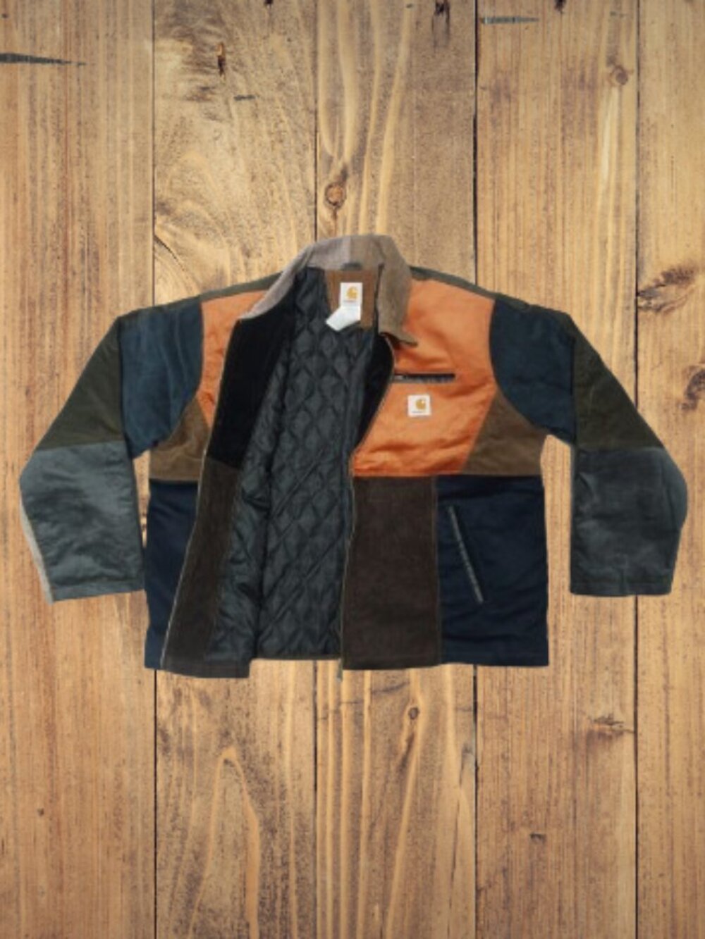 CARHARTT Patchwork Reworked Multicolor Zip Jacket - Picture 2 of 4